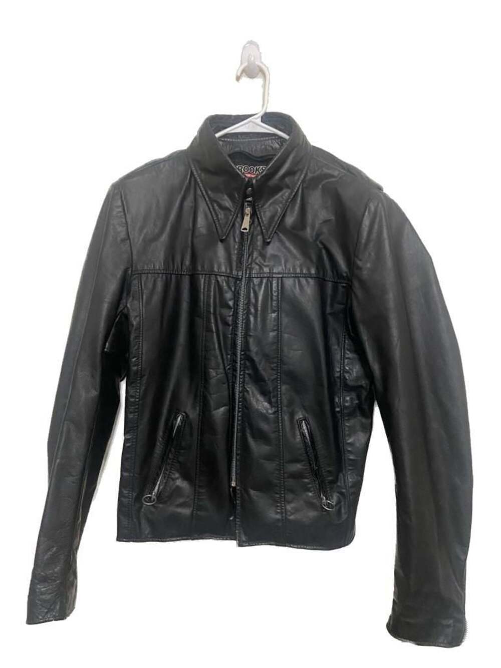 Vintage Brooks Leather Sportswear Cafe Racer Motorcycle Jacket Size 44